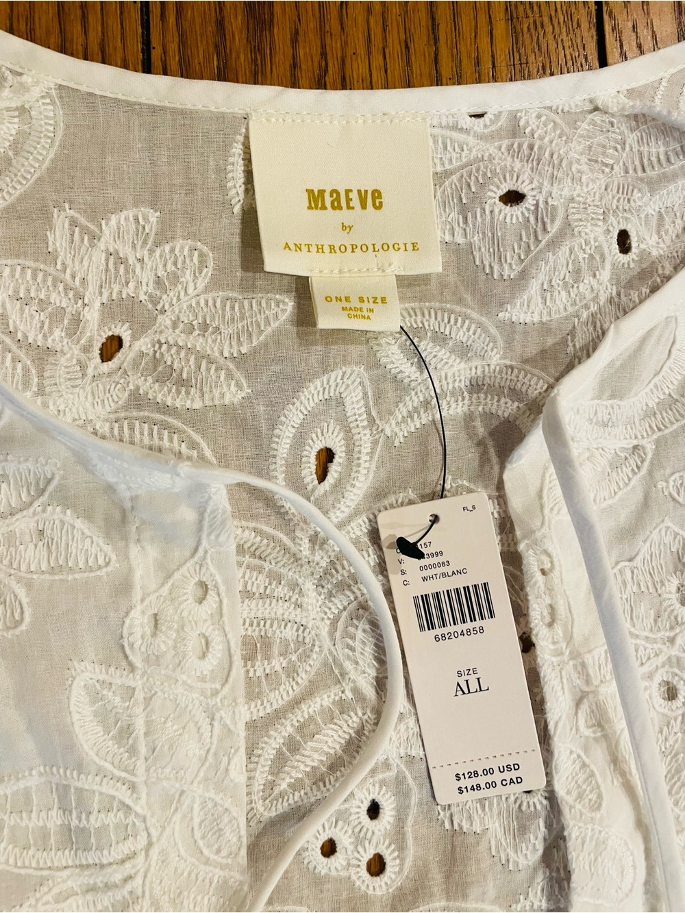 NWT Maeve by Anthropologie White Eyelet Swim suit coverup/cardigan